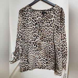 Worthington Woman Size 2X Leopard Print Blouse